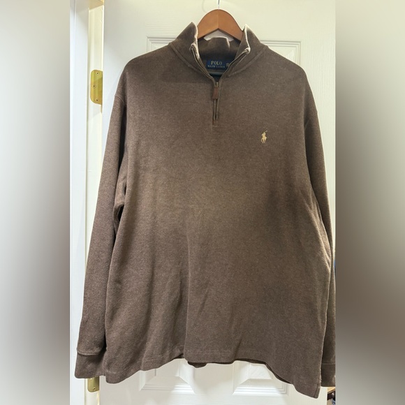 Ralph Lauren Men's 2XL Zip-Up Brown Sweater - Picture 1 of 3